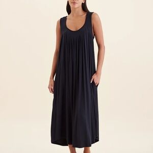 Papinelle Sleepwear Pleated Nightgown in Black - size large